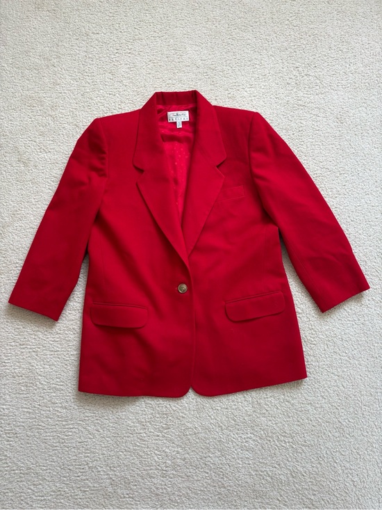 Talbots Jackets & Blazers - Vintage NWOT Talbots Petites worsted-wool red coat sz 12P made in USA elegant